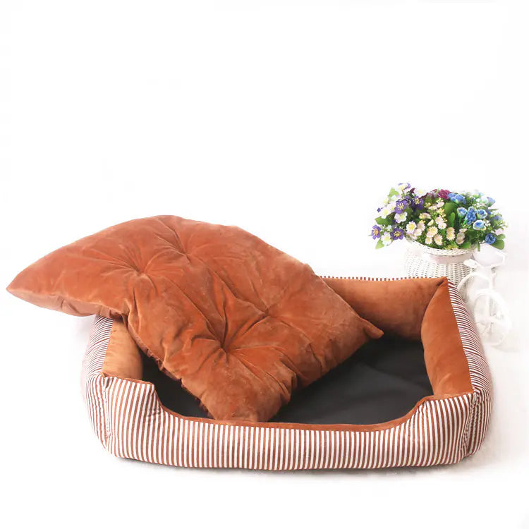Striped Pet Bed for Medium to Large Dogs and Cats