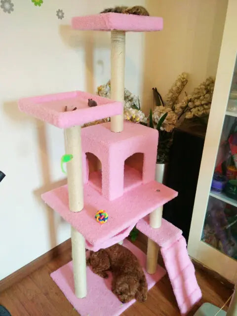 Cat Tree with Scratching Board and Climbing Frame