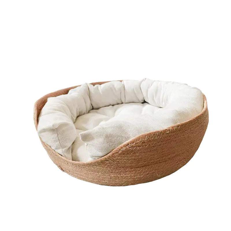 Handwoven Cat Bed with Cooling Features for Pets