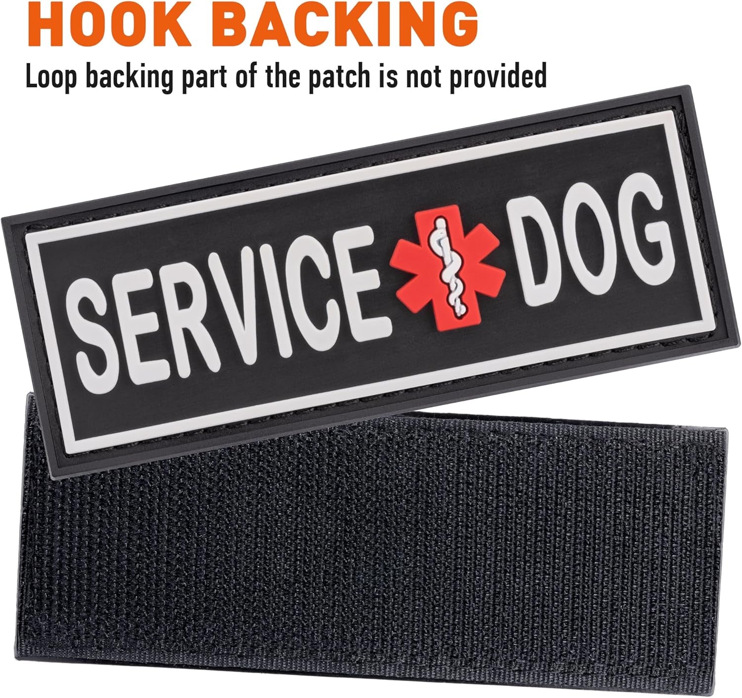 Service Dog Patch for Harness and Vest Removable 3D Rubber Patches Hook Backing for Small or Large Working Dogs
