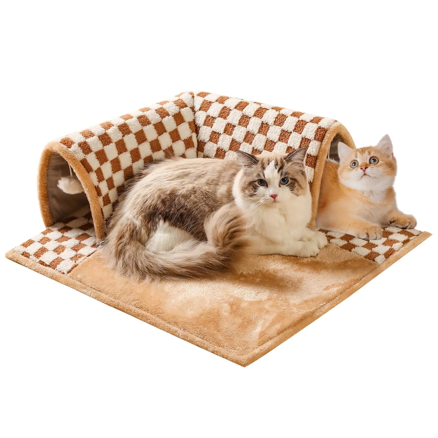 Marchul Cat Tunnel Bed for Indoor Cats 2 in 1 Cat Bed and Tunnel Cat Toys 42.5cm(16.73in) Cat Tunnel with 3D Rebound Foam Detachable & Washable Pet Bed and Play Tunnel Non-Slip Bottom