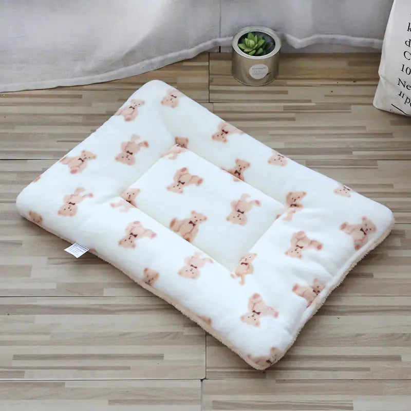 Thick Plush Cat Bed and Dog Blanket with Warm Padding